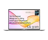 LG gram 17 Zoll Ultralight Notebook Windows 11 2021 Edition - 1,35 kg leichter Intel Core i7 Laptop (16GB LPDDR4, 1 TB SSD, 19,5 h Akkulaufzeit, WQXGA IPS Display, Thunderbolt 4) - Silb