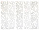HOME WOHNIDEEN 95528 | 5er-Set Schiebegardinen CASSÉ, Blickdicht und transparent im Wechsel, mit Scherli-Muster, 245x60cm, Farbe: wollweiß