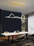 LED Pendelleuchte Modern Esszimmer Hängeleuchte Esstisch Pendellampe Wellig Kronleuchter Dimmbar Mit Fernbedienung Hängelampe Restaurant Esszimmer Wohnzimmer Schlafzimmer Deckenleuchte G