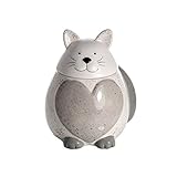 Keksdose aus Porzellan, groß Vorratsdose mit Deckel, Cookie Jar Katze und Herzform - Geschenkidee für Katzenliebhab