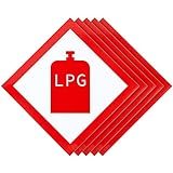 LPG Gas Aufkleber Gasflasche Warnaufkleber Wohnmobil Sicherheitsaufkleber Warnung Kreative Auto Aufkleber für Karawane Auto Wohnwagen Wohnmobil, 3,9 x 3,9 Zoll (5 Stücke)