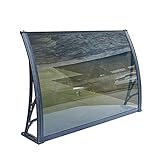 HYL Vordach für Haustür Türüberdachung Veranda Shelter, 60cm Aluminiumlegierung-Bracket, Dachterrasse Shelter Polycarbonatplatte Löschen Veranda Dachabdeckung Arch Canopy (Größe: 60cmx120cm)