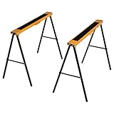 HOMCOM Arbeits Bock, Sägepferd, Unterstellbock, Klappbar, Rutschfest, Stahl, Orange, Schwarz, 99,5 x 50 x 78 cm, Belastbarkeit 125 kg