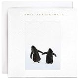 Susan O'Hanlon Glückwunschkarte zum Hochzeitstag, Pinguinpaar, Happy Anniversary