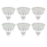 Uplight 5.5W Dimmbar MR16 LED Lampe Gu5.3 Strahle,Warmweiss 3000K,Ersetzt 50-60W,600LM RA85 DC12V,120°Abstrahlwinkel,6er Pack