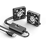 ELUTENG 2 in 1 5V Lüfter USB Fan 40mm 3 Geschwindigkeiten 5500 rpm Klein Lüfter Starker Wind Ventilator Leise Mini PC Kühlung Lüfter Kompatibel für PS4/Laptop/TV Box/AV Schrank/R