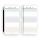 Friendly Fox Einkaufsliste magnetisch - Shopping to do listen block - 1x Magnetblock Kühlschrank mit 50 Einkaufszettel &. Magnetstift - Kühlschrankblock (Doppelpack Regenbogen)