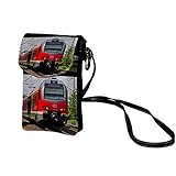 Regionalzug Hochwertige Leder-Kartentasche Tragbare Geldbörse Leichte Umhängetasche Brieftasche für Frauen, Männer,