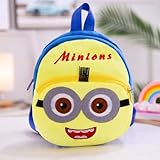 ZMSM Niedlicher Rucksack für Mädchen, Cartoon-Plüschtier, kleine Schultasche, Kindergarten, Früherziehung, Minions, 23,5 x 20 x 8