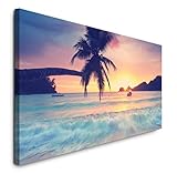 Paul Sinus Art GmbH traumhafte Seychellen 120x 50cm Panorama Leinwand Bild XXL Format Wandbilder Wohnzimmer Wohnung Deko Kunstdruck