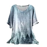 blusen & Tuniken für mädchen Damen Blusen Sommer Kurzarm Kalte Schulter Sexy V-Ausschnitt Reißverschluss Bluse Tunika Oberteile T-Shirt Tops Lose Leopard Sommerbluse Tun Grü