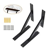 Schwerlastkonsole, 2 Stück Schwerlastträger Regalträger aus Schwarzem Eisen | Belastbar 70kg | Wandkonsole Regalwinkel Schwarz in 3 Größ