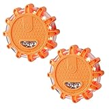 CJBIN Warnleuchte Auto, 2 Stück Led-Warnleuchte für Autotür, Warnlicht Für Auto Magnet Rundumleuchte Led Magnet Flach Verkehr Unfall Panne Warnleuchte Batteriebetrieben Zum Kfz, LKW, Boot, Orang