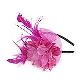 DAIFINEY Haarschmuck Kopfschmuck Retro Feder Blumen Mode Haarbänder Haarspangen haarreif Kopfbedeckungen Blumenkranz Braut Kopfschmuck Schleier Kranz Schleier Hochzeit Haarschmuck Lila/Hot Pink