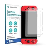 smartect Schutzglas kompatibel mit Nintendo Switch 2019/2018 / 2017 [2 Stück] - Tempered Glass mit 9H Härte - Blasenfreie Schutzfolie - Anti-Kratzer Display