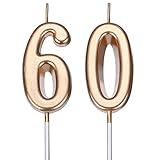 BBTO 60. Geburtstag Kerzen Kuchen Nummer Kerzen Alles Gute zum Geburtstag Kuchen Kerzen Topper Dekoration für Geburtstag Hochzeit Jahrestag Feier Gunst (Champagner Gold)