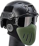 Airsoft Tactical Metal Mesh Atmungsaktive Schützende Halbmaske, Taktisches Airsoft PJ Helmset Und Dreifarbige Outdoor-Schutzb