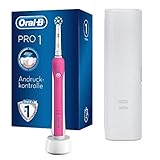 Oral-B Pro 1 750 Elektrische Zahnbürste für eine gründliche Reinigung, Reise-Etui, pink