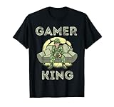 Gamer King Zocker Soldat Gaming König Konsolen Videogames T-S