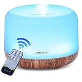 SmartDevil 500ml Aroma Diffuser,Ultraschall Luftbefeuchter Fernbedienung Vernebler Raumbefeuchter Elektrisch Duftlampe Öle Diffusor mit 7 wechselnden Farben und automatischer Abschaltung ohne W