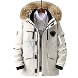 Thicken Men's Down Jacket with Big Real Fur Collar Warm Men Casual Waterproof Down Winter Coat S