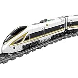 CT-Tribe Zug Bausteine, Stadtbahn Fuxing Zug Ziegelstein-DIY Baustein-Modell mit Licht mit 647+ Klemmbausteine, Kompatibel mit Lego T