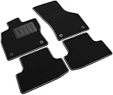 Das Teppich Auto, sprint04009, FuÃŸmatten Teppiche Schwarz rutschfest, verstärkter Rand, zweifarbig, Absatzschoner aus Gummi, Golf VII 3/5 Türer Variant, Leon 3p 3/5 Türen ST
