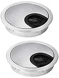 Novaato Kabeldurchführungen mit Bürsten für mehr Ordnung auf dem Schreibtisch 60 mm 2 x