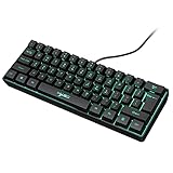 MagiDeal Ergonomische Gaming Tastatur mit RGB Beleuchtung, USB Anschluss, 61 Tasten Gaming Keyboard Kabelgebunden mit Multimedia Shortcuts für Gamer geeignet, Schw