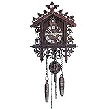 JZDH Dekoration Wanduhr Wanduhr Kuckucksuhr, traditioneller Deutscher Stil, Holzkuckucksuhr, Dekoration für Home Restaurant W
