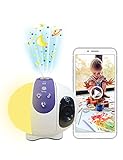 WLAN Babyphone mit Kamera, 1080P Video Baby Monitor mit Sternenhimmel Projektor, Einstellbares Nachtlicht, 16 Schlaflieder, VOX, Thermometer, HiKam Babyfon, Support in D