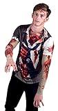 Boland Herren 84307 - Fotorealistisches Shirt Zombie , Mehrfarbig , L