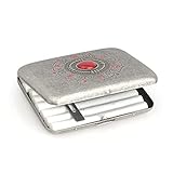 OH Zigarettenetui-Kasten-Metall Für 16 Zigaretten Normale Größe, Ultradünner Tragbarer Großer Kapazität Zigarettenhalter Zigarettenetui aus Metall/Silver/Cigarette Case Vintag