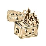 ZhungZaoh Weihnachtsschmuck Weihnachten Holz Basteln Anhänger Personalisiert Müllcontainer Hängende Dekoration Weihnachten Flamme Dekoration Weihnachtsbaum Holzdeko Christbaumschmuck (A)