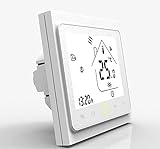 SXCXYG Thermostat WiFi Smart Thermostat Temperaturregler für Wasser/elektrische Fußbodenheizung Wasser/Gaskessel arbeitet Heizungsthermostat (Color : White, Voltage : BHT-002-GCLW(WiFi))