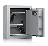 SafeHero Kurzwaffenschrank Grad 1 nach EN 1143-1 Secureo Hawk Pistol | Schlüsselschloss | H440xB350xT175 | mit Magnet-Waffenhaltern | ECB-S Zertifik