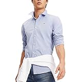 Tommy Jeans Herren Original Stretch Langarm Slim Fit Freizeithemd Blau (LAVENDER LUSTRE 556) X-Larg