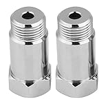 Sauerstoffsensor Spacer, 2 Stück 45mm M18 * 1,5 Check Engine Light Eliminator Adapter O2 Sauerstoffsensor Extender Spacer Silb