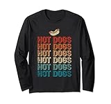 Retro Hot Dogs Tee Funny Food Fans Party Vintage Food Liebhaber Lang