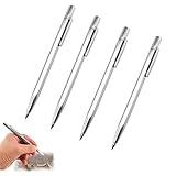 Gravurstifte Spitze Gravieren Stift Gläser Gravieren Werkzeug Multifunktionaler Gravieren Stift Wolframkarbidspitze Gravierstift für Metall Schnitzen Keramik Edelstahl Marmor Glas 4 PCS (Silber)