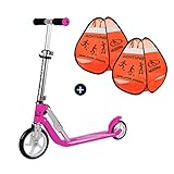 HUDORA Little BigWheel®, Scooter magenta mit Safety Pop Up Set (Bundle)