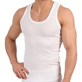 Celodoro Herren Feinripp Tank Top (5er Pack) Business Unterhemd ohne Nähte - Weiss XXL