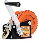 VERDA Seilwinde Handseilwinde Bootswinde Winde Stahlseil Gurtwinde Textilband (1200lbs mit Stahlseil)