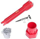 Waschbecken Installer Sink Faucet Installer Werkzeug Rohrzange Spülenschlüssel Wasserhahn Installer für die Wasserversorgungsmutter, Absperrventil, Filterkorb, Spülbecken (Rot)