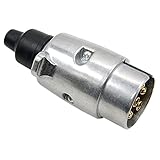 Adapter Anhänger, Asudaro 7 polig Anhänger Steckdosen Stecker Wasserdichter Anhänger Adapter Metall Wohnwagen Anhänger 7 - poliger Stecker für Auto Boot Wohnmobil Wohnwagen,Silb