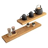 GREENHAUS Regalbrett Eiche massiv rustikal 50x18x4 cm Handarbeit aus Deutschland Wandregal Holz Bücherregal Wand Reg