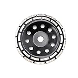 Grevosea Diamant Schleifscheibe 115mm/125mm/180mm für Winkelschleifer, Diamant Schleiftopf Topfschleifer Topfscheibe doppelreihig für Beton, Gips, Granit, Harz, Fliesenkleber, N