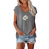 GFGHH Damen Sommer Weste V-Ausschnitt Einfarbig Casual Shirt locker Oberteile Hemdbluse Damenshirt Sommershirts Basic S