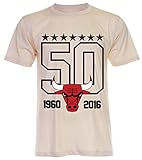 PALLAS Men's Chicago Bulls Basketball Sport T-Shirt -PA291 (Light Beige, XL)