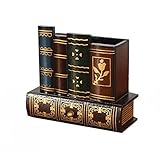 Nicexmas Falsches Buch, Vintage, Antik, Buch, dekorativ, künstliches Buch, Stifthalter aus Holz, Tasse, für Dekoration von Schreibtisch zu H